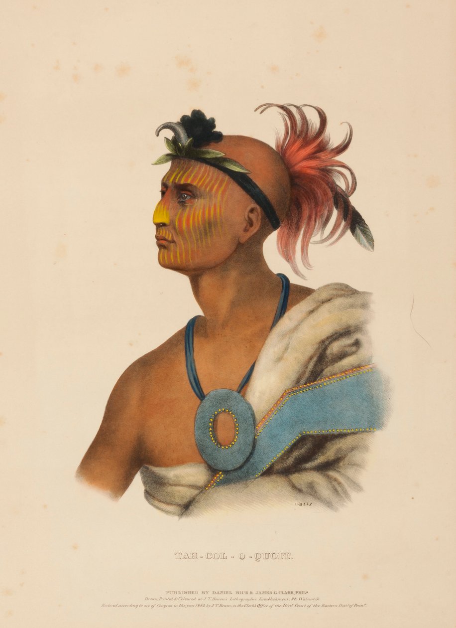 TAH-COL-O-QUOIT., de Historia de las Tribus Indias de Norteamérica de Charles Bird King