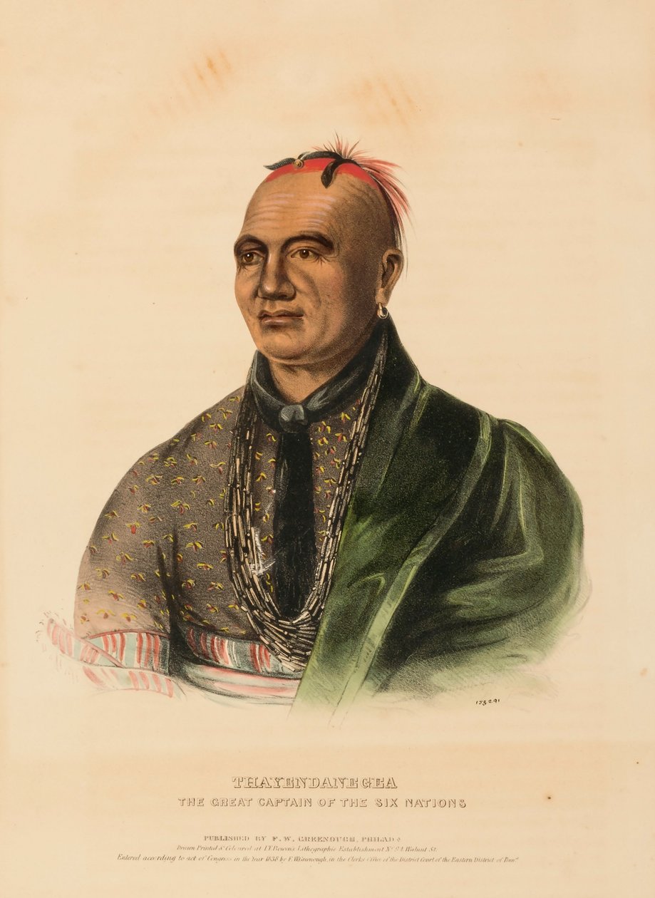 THAYENDANEGEA EL GRAN CAPITÁN DE LAS SEIS NACIONES, de Historia de las tribus indias de América del Norte de Charles Bird King
