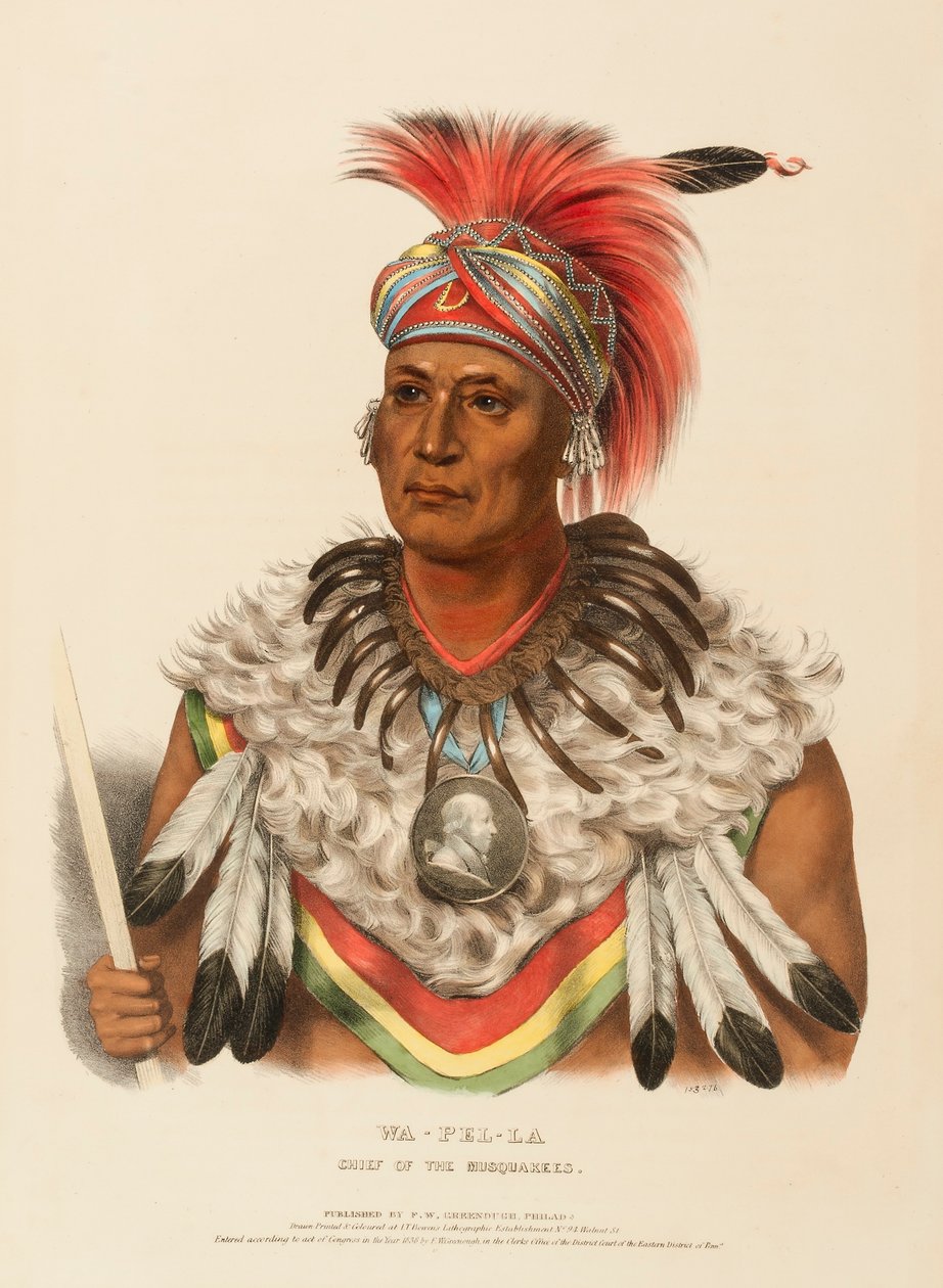 WA-PEL-LA. JEFE DE LOS MUSQUAKEES, de Historia de las Tribus Indias de Norteamérica de Charles Bird King