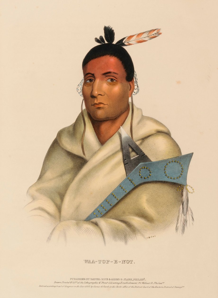 WAA-TOP-E-NOT., de Historia de las Tribus Indias de Norteamérica de Charles Bird King