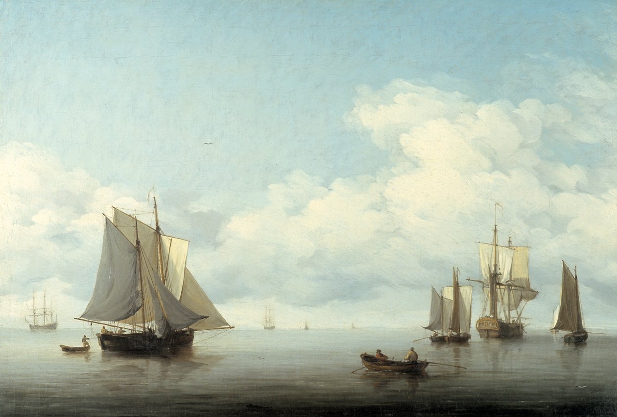 Marina con barcos de Charles Brooking