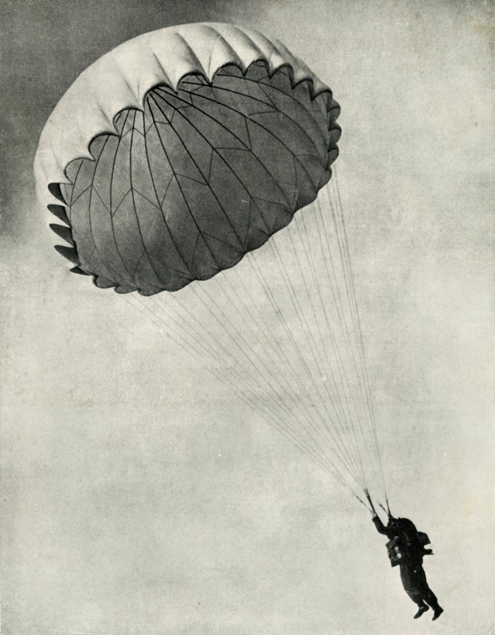 Aviador usando un paracaídas durante la Segunda Guerra Mundial, 1941 de Charles Brown