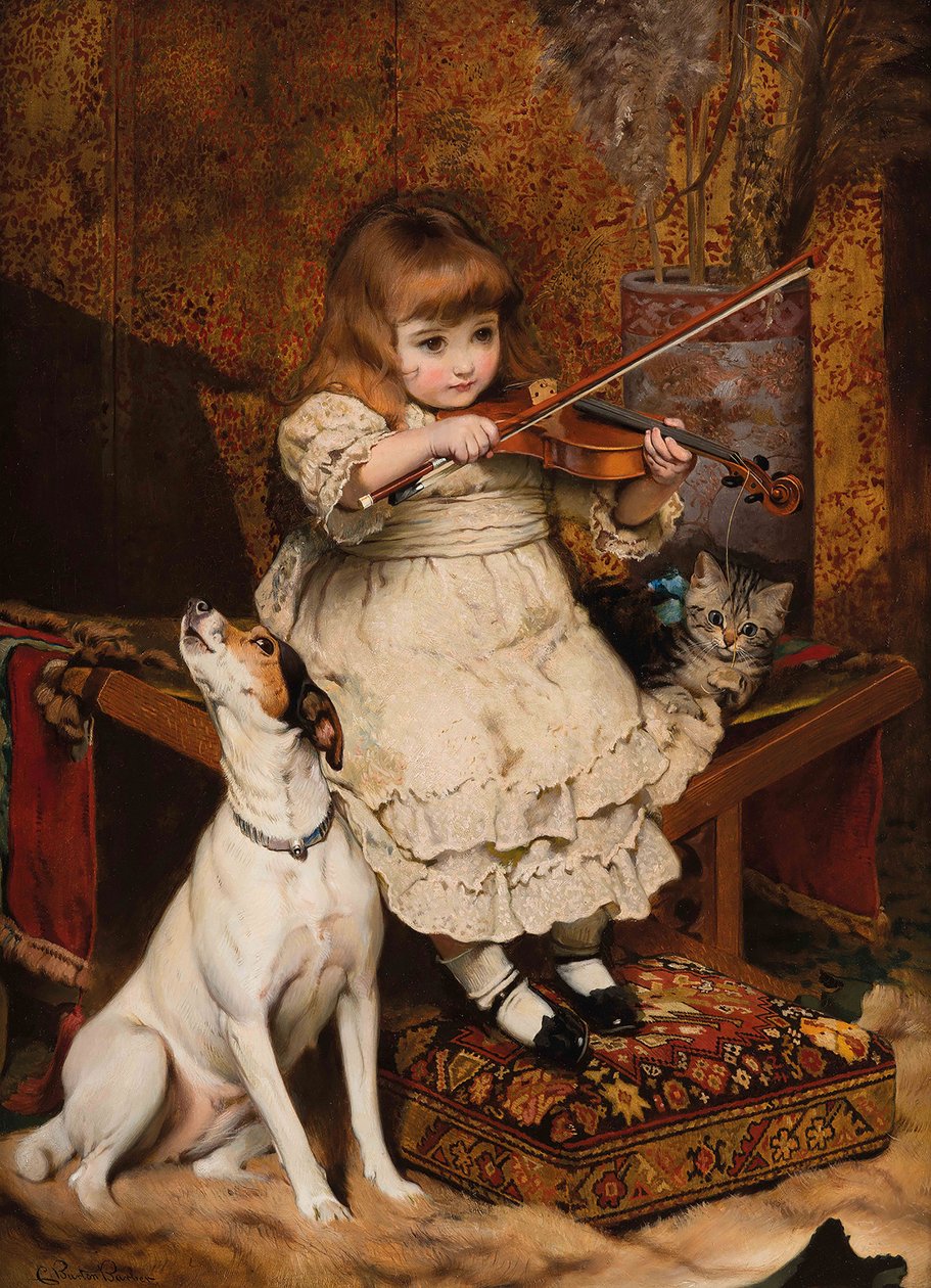 El pequeño violinista, 1887 de Charles Burton Barber
