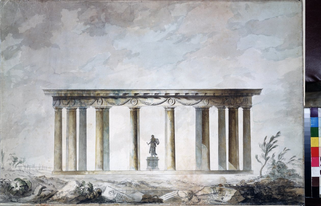 Croquis del pabellón del parque en Tsarskoye Selo (San Petersburgo) (Croquis del pabellón del parque en Tsarkoye Selo). Dibujo de Charles Cameron (circa 1730 de Charles Cameron
