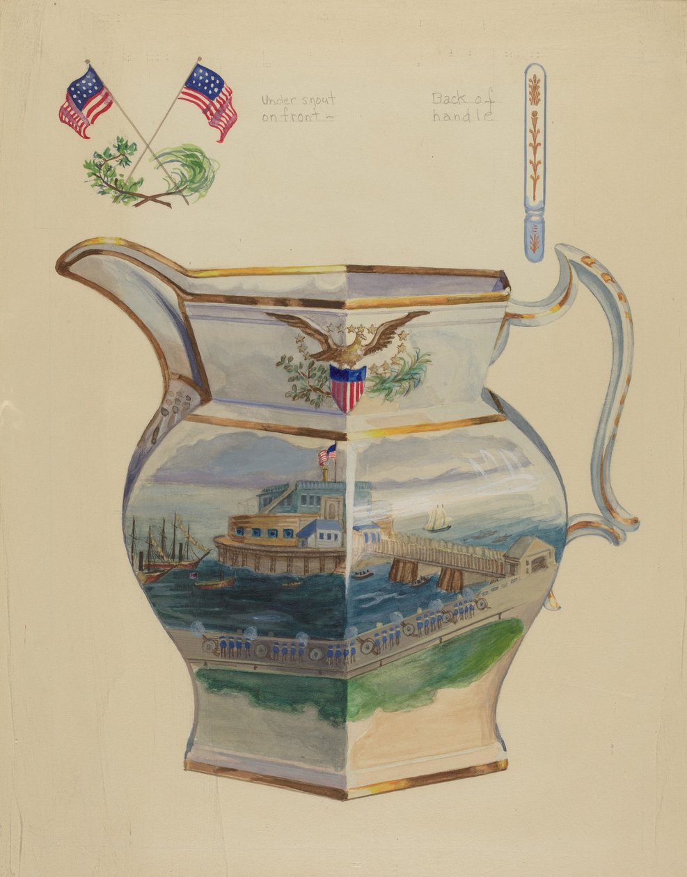 Jarra de porcelana vidriada de Charles Caseau