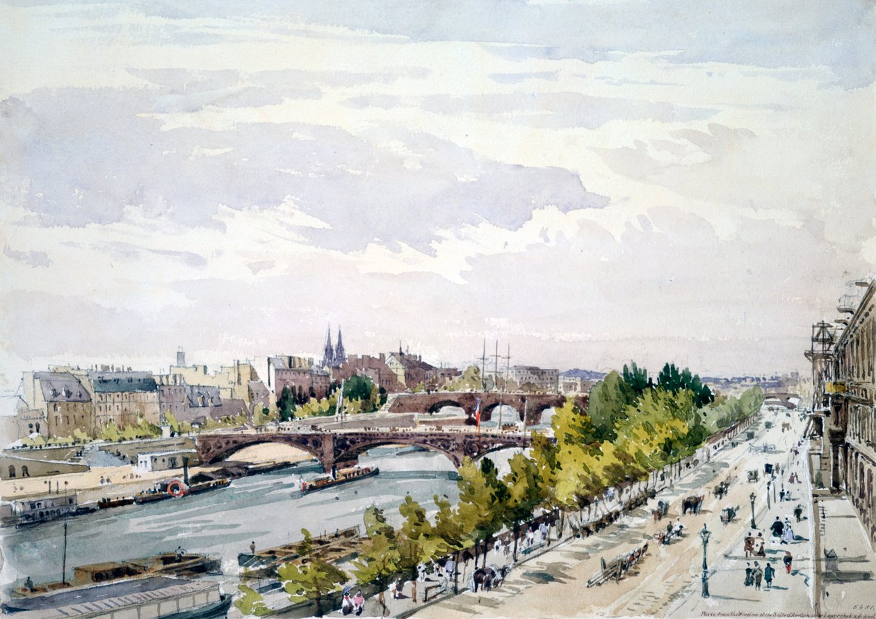 París, desde la ventana de la Sala de Apolo en el Louvre mirando al oeste, julio de 1867 de Charles Claude Pyne