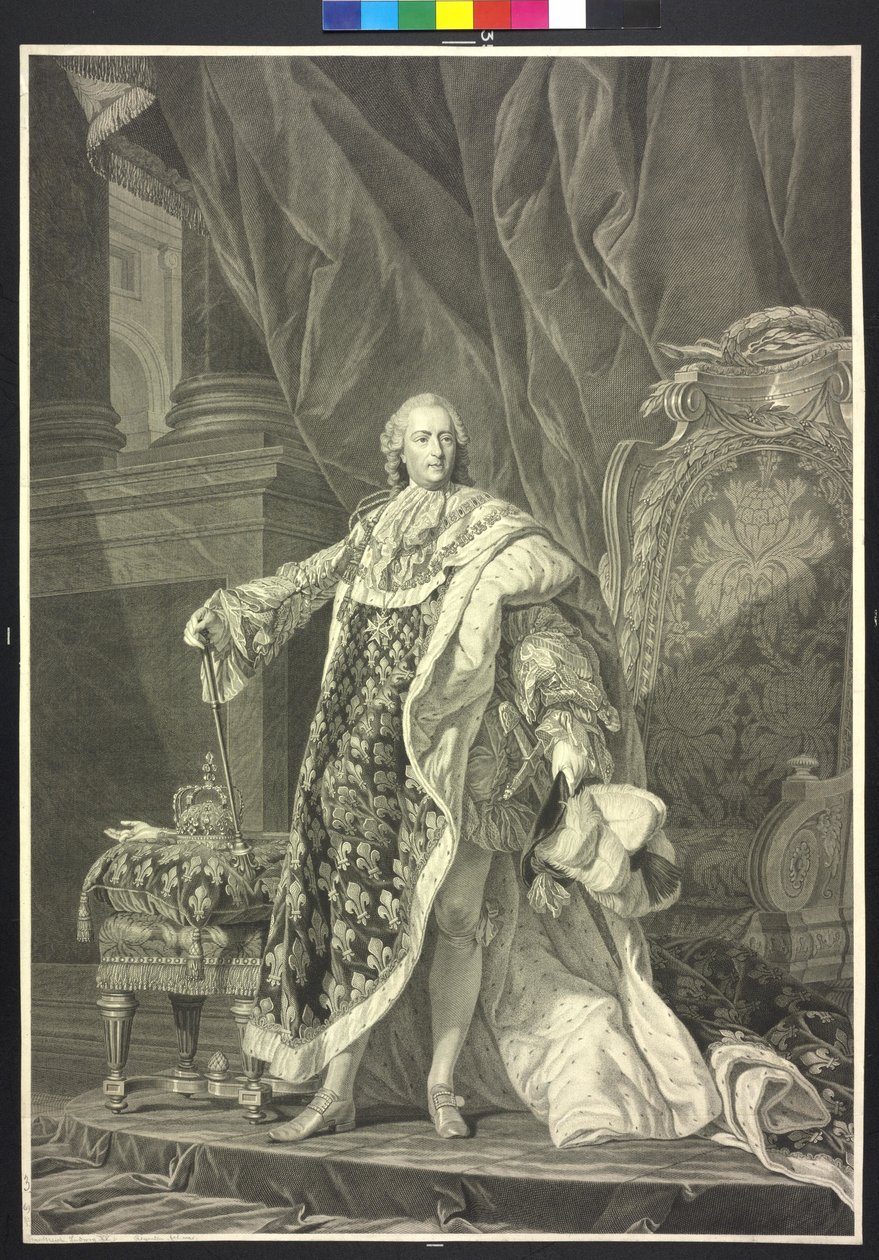 Rey de Francia Luis XV (aguafuerte) de Charles Clément Bervic