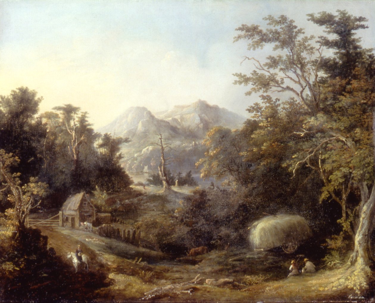 Paisaje con granja y montañas de Charles Codman