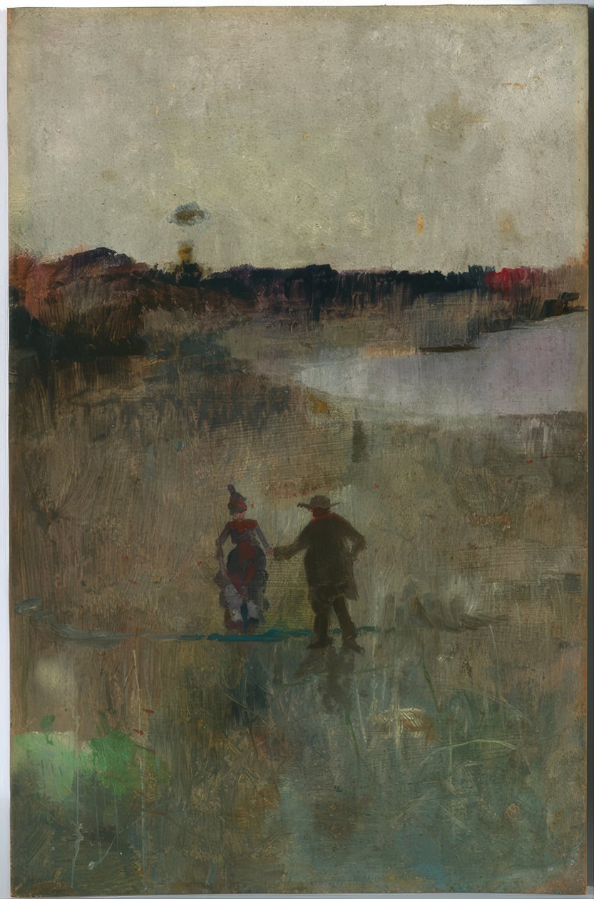 (Paisaje con dos pequeñas figuras, Richmond, NSW) de Charles Edward Conder