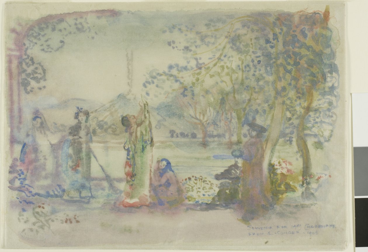 Escena en un lago por la mañana de Charles Edward Conder