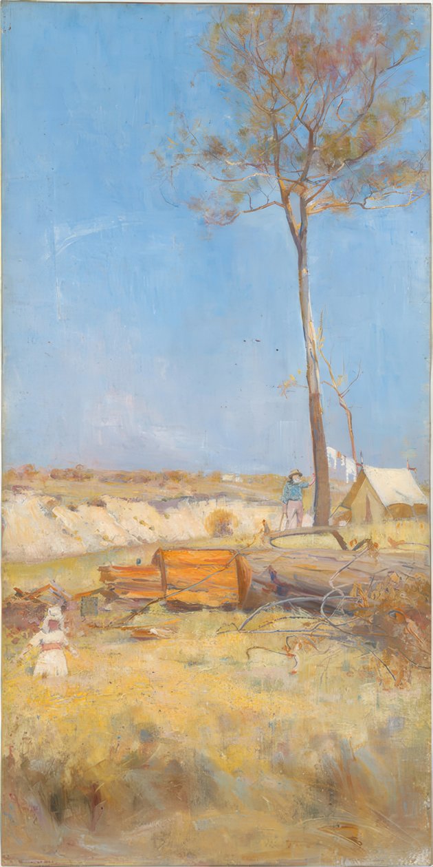 Bajo un sol del sur (Campamento de cortadores de madera) de Charles Edward Conder