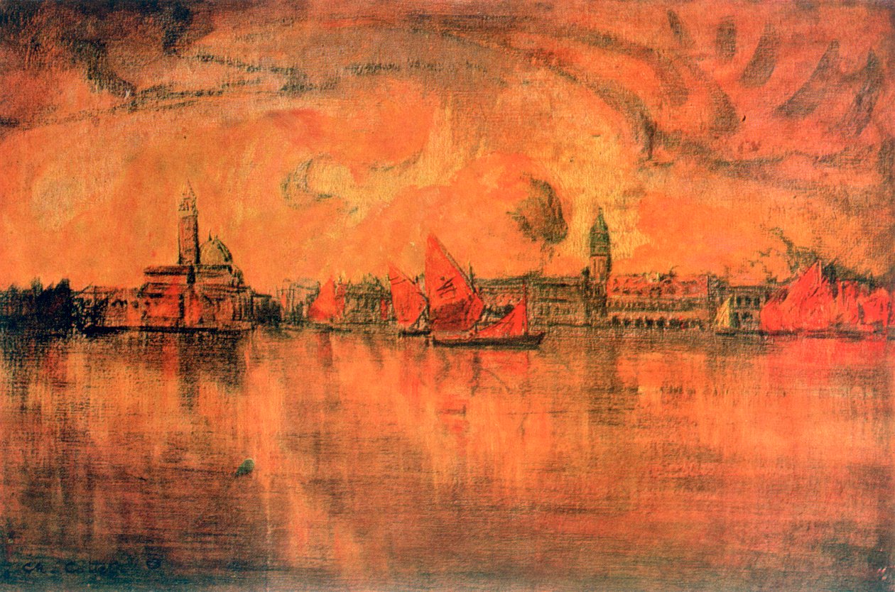 Vista de Venecia desde el Mar, c1896 de Charles Cottet