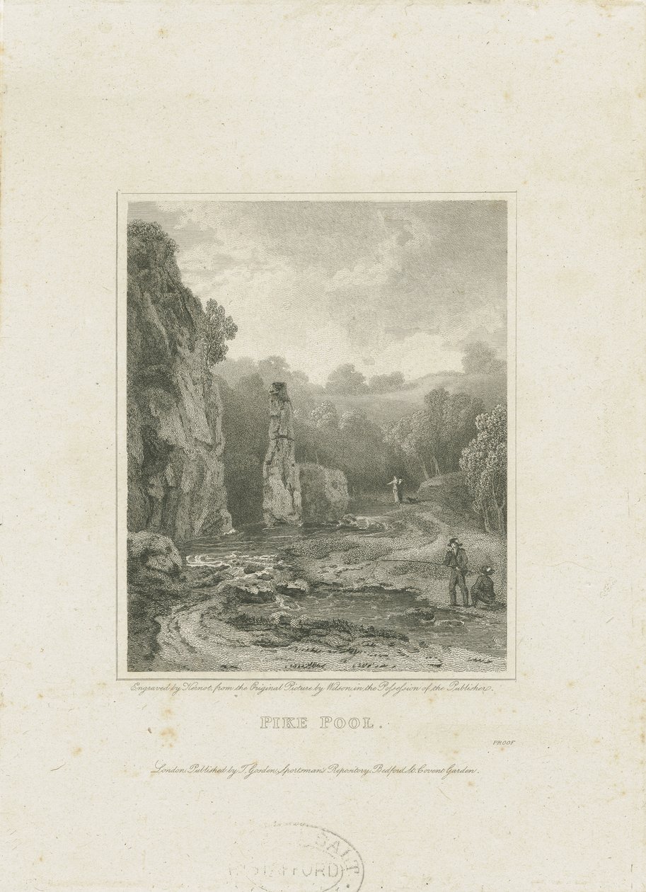 Dovedale - Casa de pesca de [Charles] Cotton (grabado) de Charles Cotton
