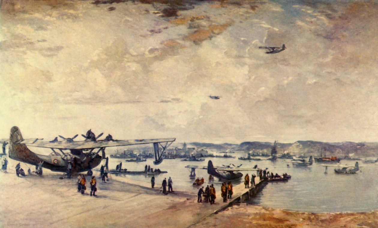 Una estación de servicio - Hidroaviones de Charles Cundall