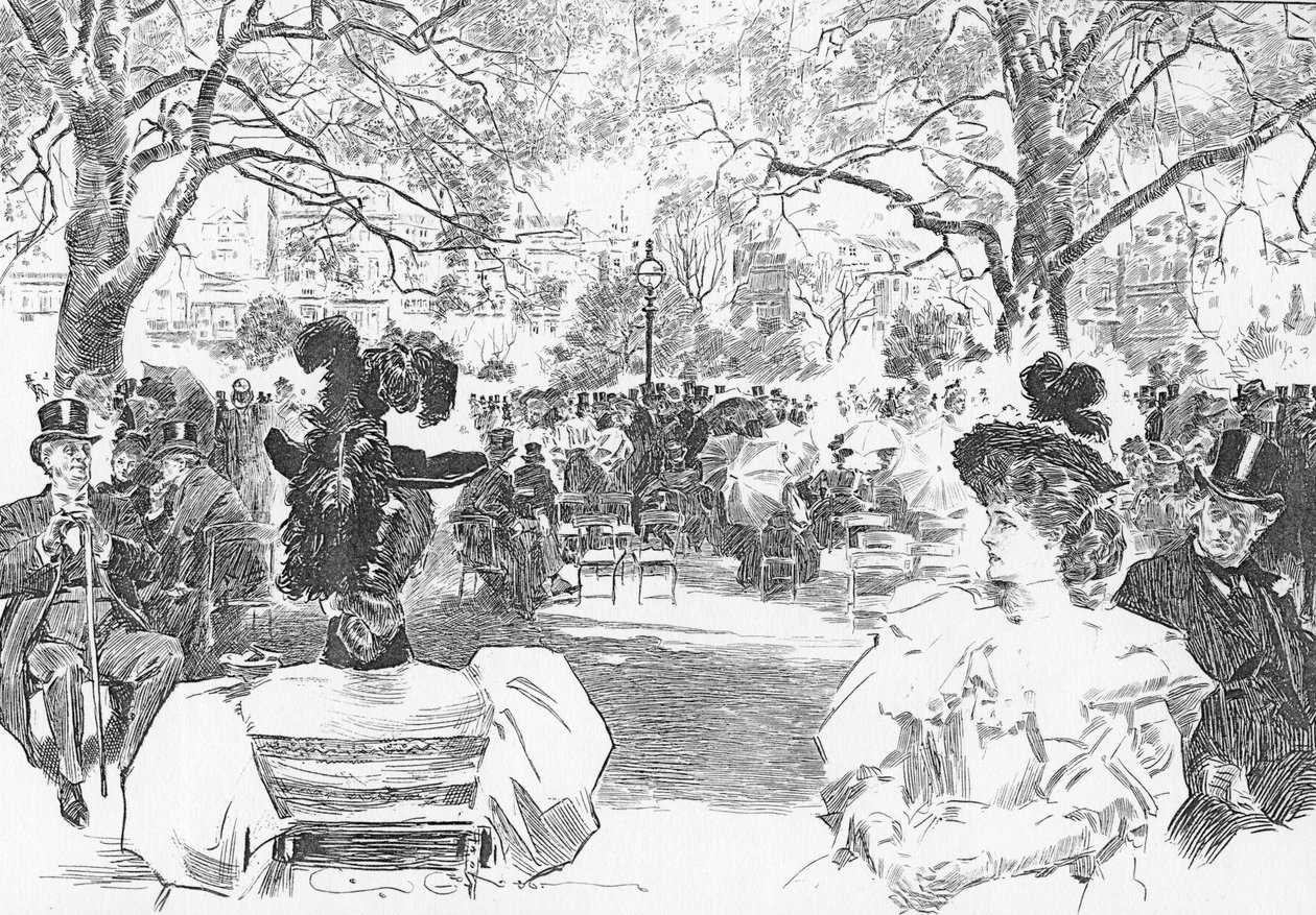 Tarde de domingo cerca de Stanhope Gate, c.1897 de Charles Dana Gibson