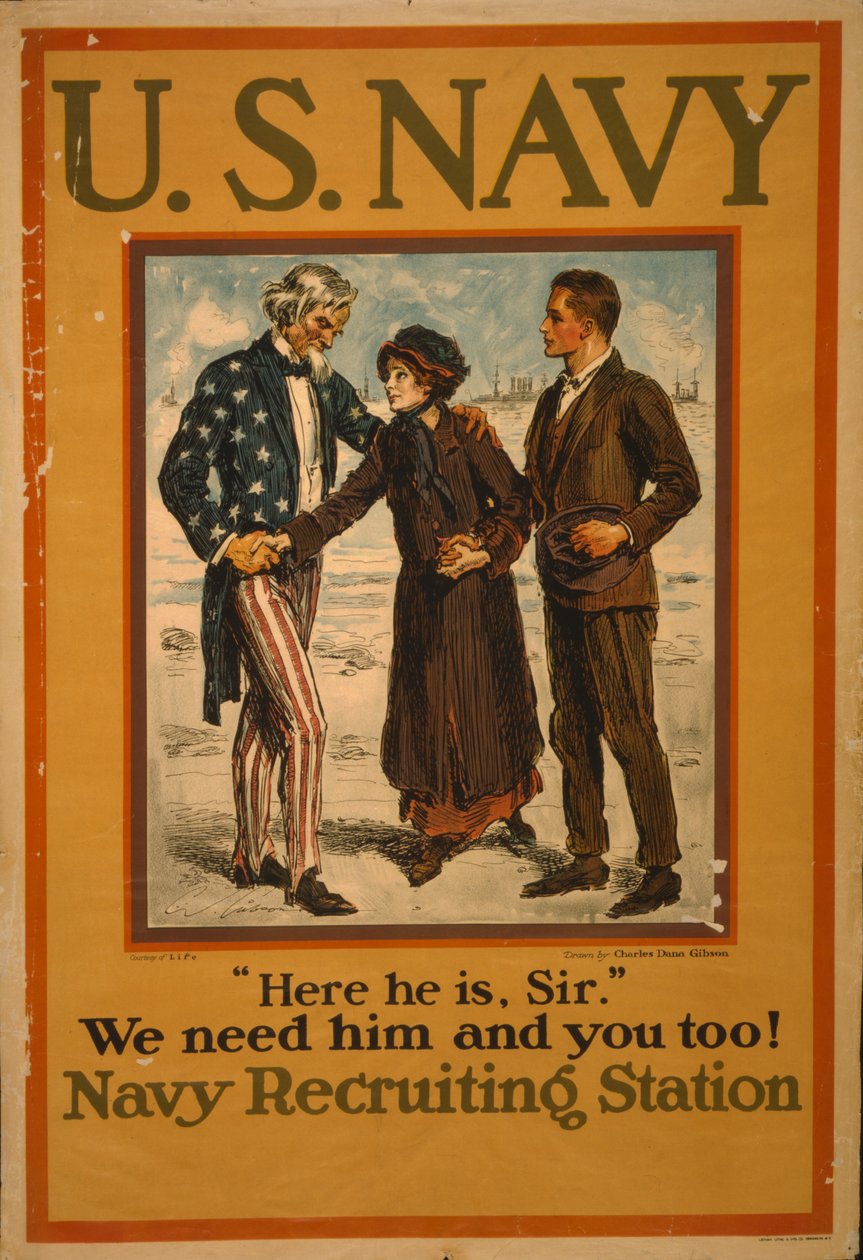 U.S. Navy "Aquí está, señor" ¡Le necesitamos y usted también! de Charles Dana Gibson