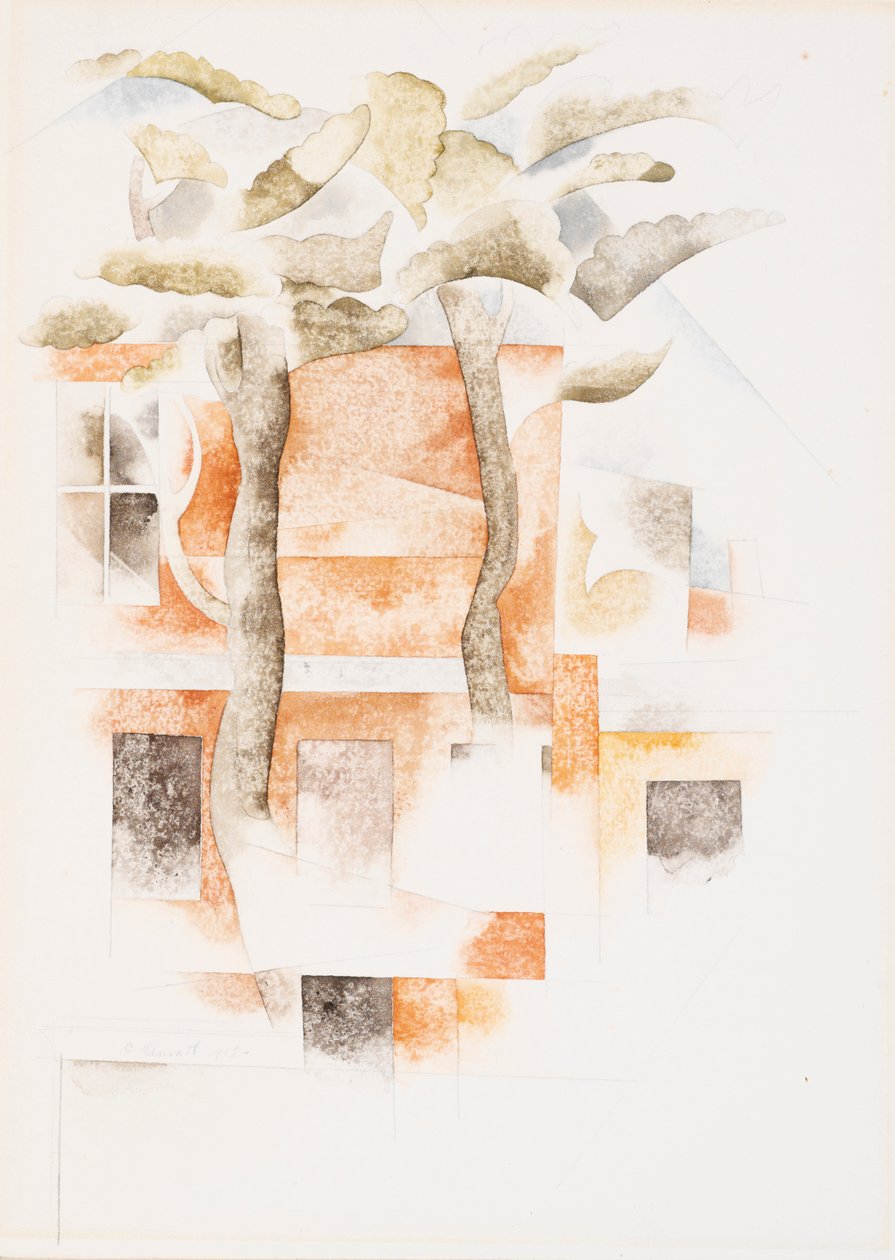 Bermudas: casas vistas a través de los árboles de Charles Demuth