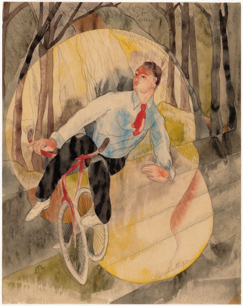 En el vodevil, el ciclista de Charles Demuth