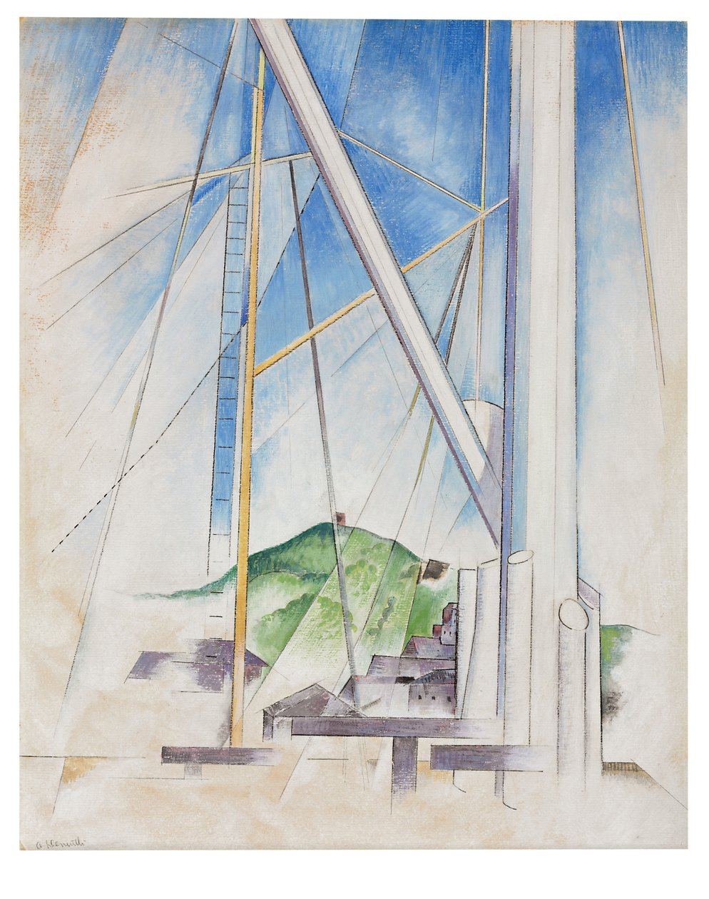 En la clave de azul, c.1919 de Charles Demuth