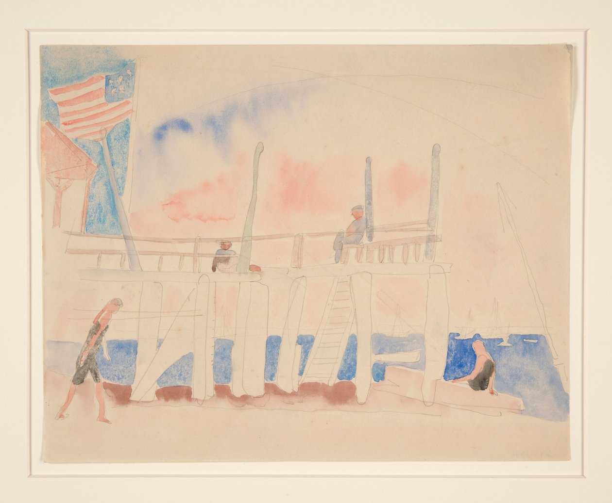 Muelle con cuatro figuras de Charles Demuth