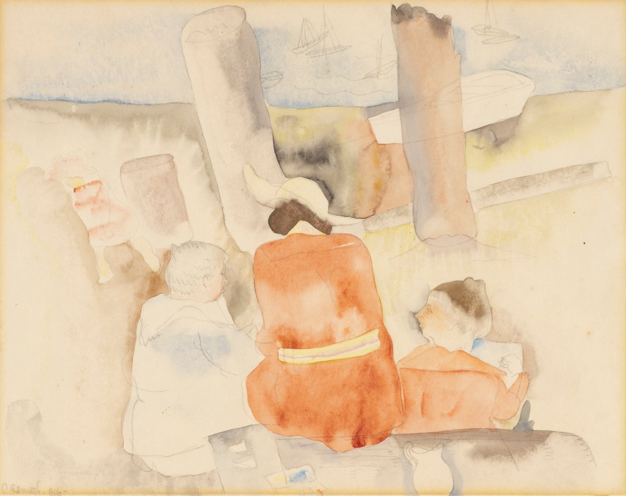 Bocetos de tres figuras de Charles Demuth