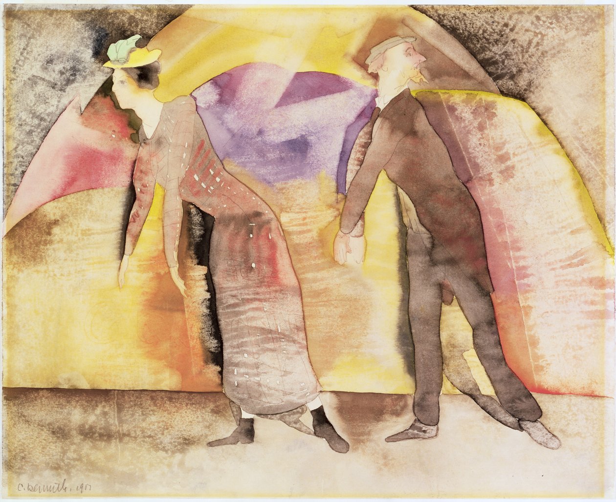 Vaudeville - Mujer y Hombre en el Escenario, 1917 de Charles Demuth