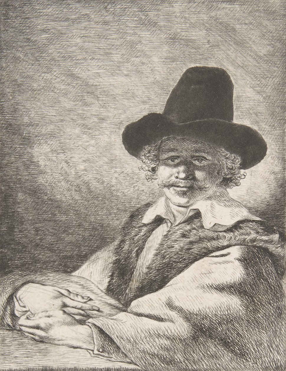 Retrato de Hombre Sentado con Sombrero de Charles Echard