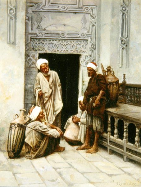 Portadores de agua árabes en descanso de Charles Edouard Lemaitre
