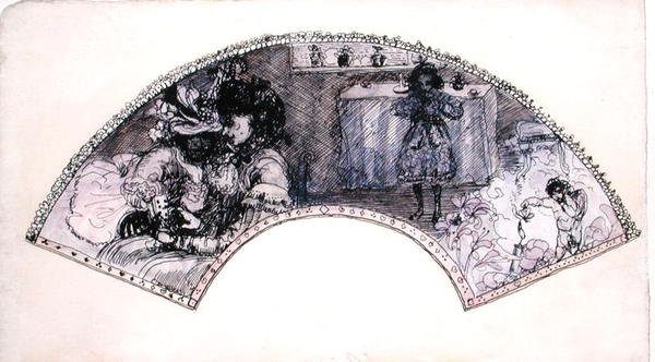 Diseño de abanico (Le Boudoir) de Charles Edward Conder