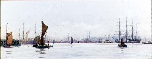 Mirando al Oeste desde Tilbury de Charles Edward Dixon