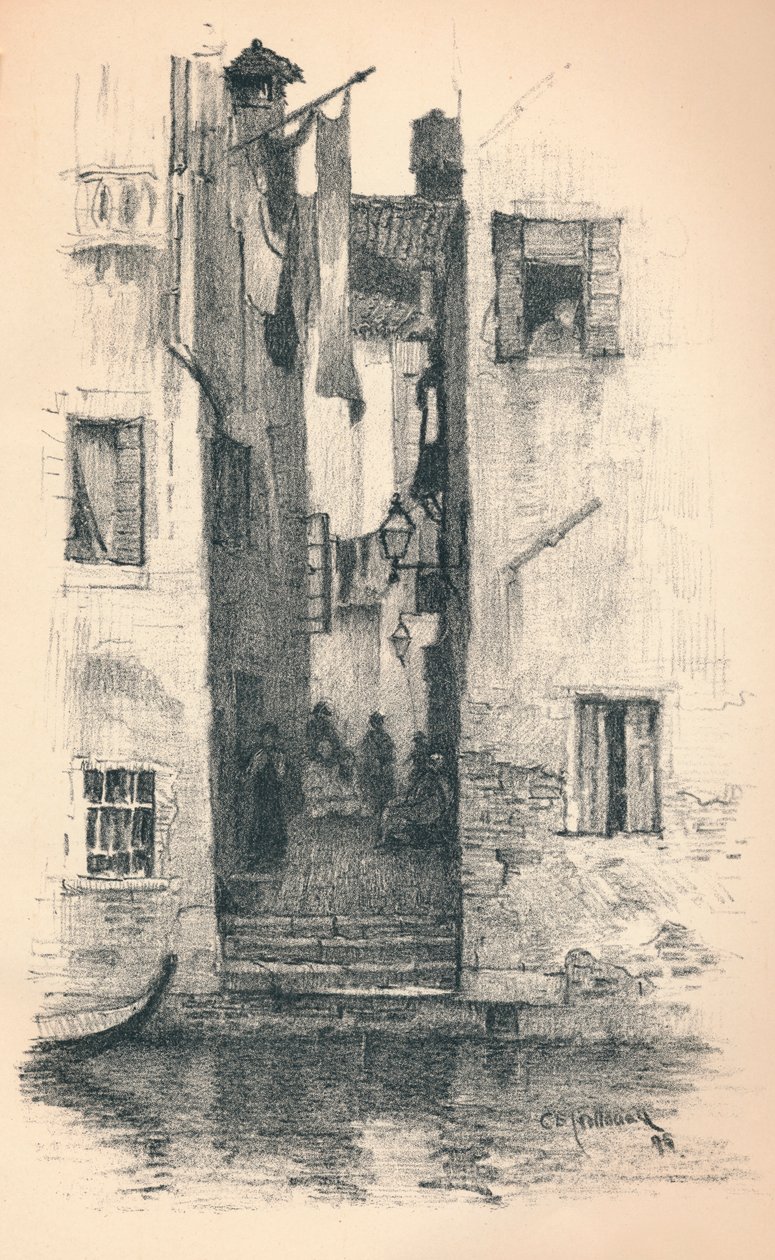 Una calle en Venecia, 1895 de Charles Edward Holloway