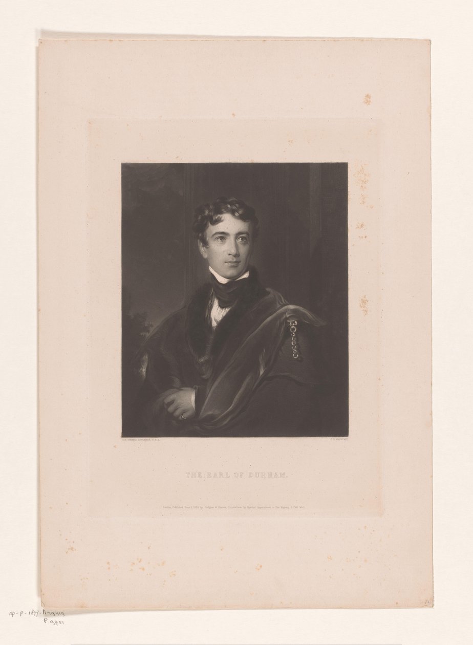 Portret de John George Lambton El conde de Durham (título sobre el objeto) de Charles Edward Wagstaff