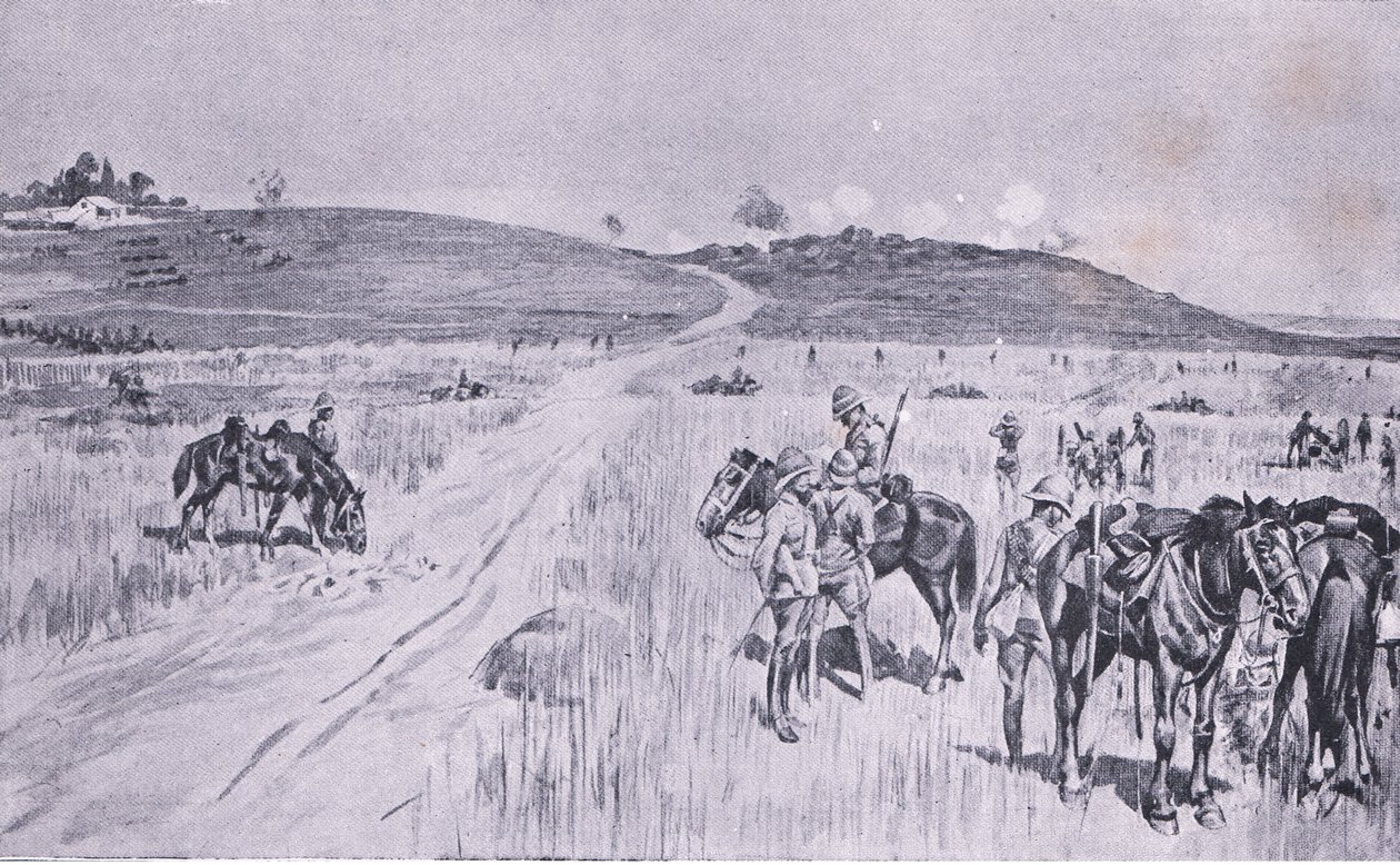 El alivio de Vryheid, de Después de Pretoria: La guerra de guerrillas publicada por Harmsworth Bros Limited, 1901 de Charles Edwin Fripp
