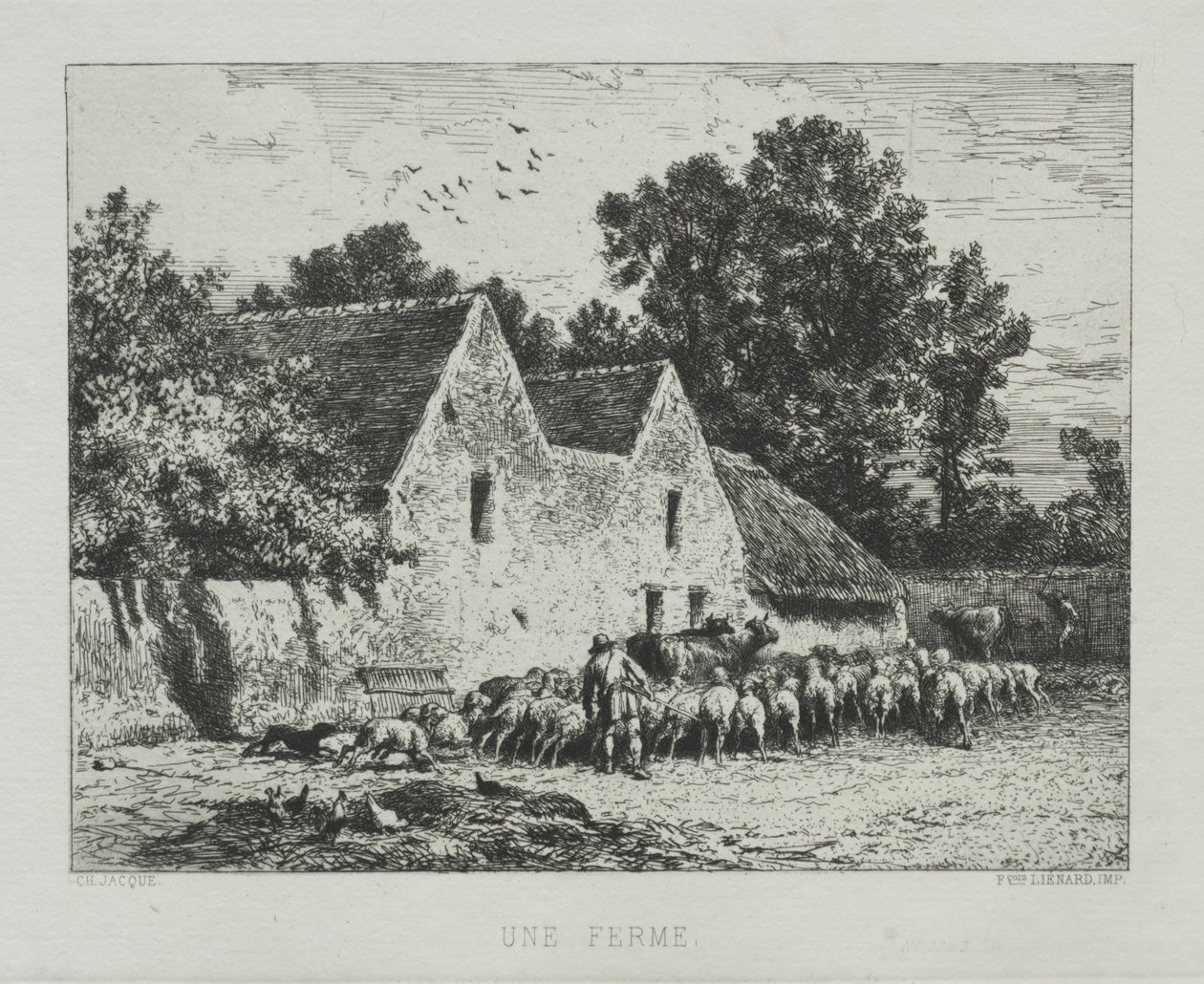 Una casa de campo de Charles Emile Jacque