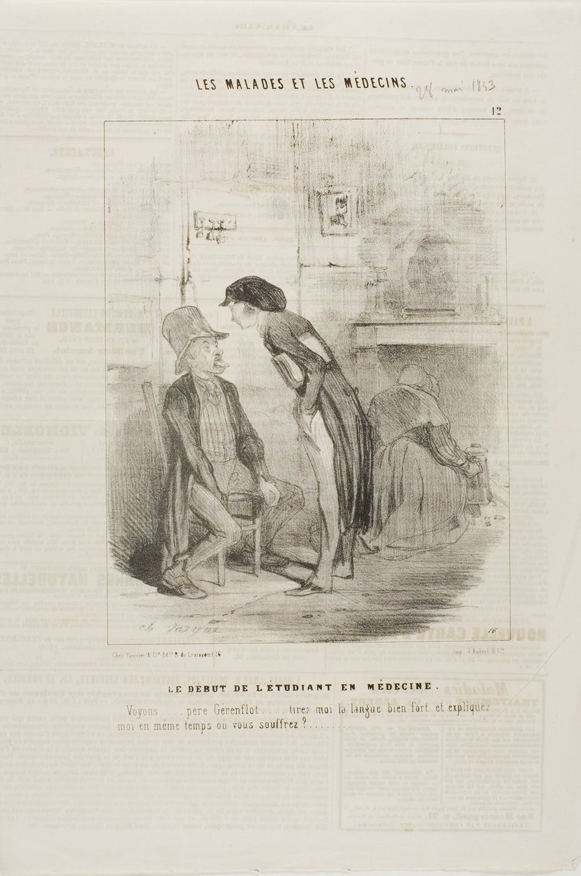 Un Estudiante de Medicina Comenzando (placa 12) de Charles Emile Jacque