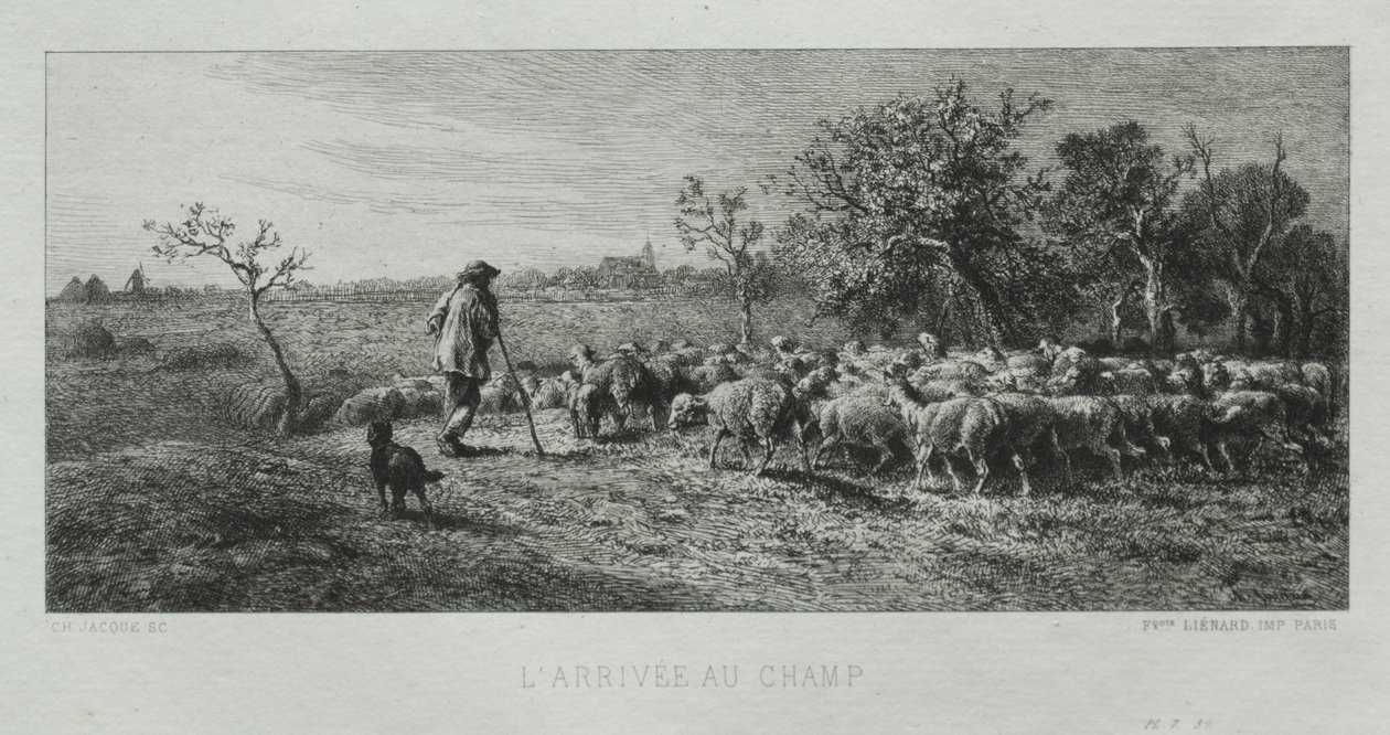 Llegando al campo de Charles Emile Jacque