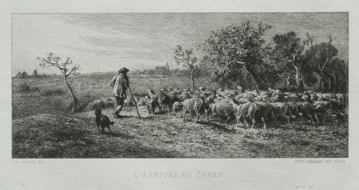 Llegando al campo de Charles Emile Jacque
