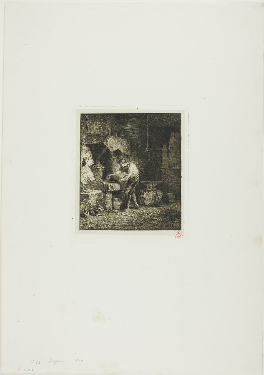 Herrero mirando a la izquierda de Charles Emile Jacque