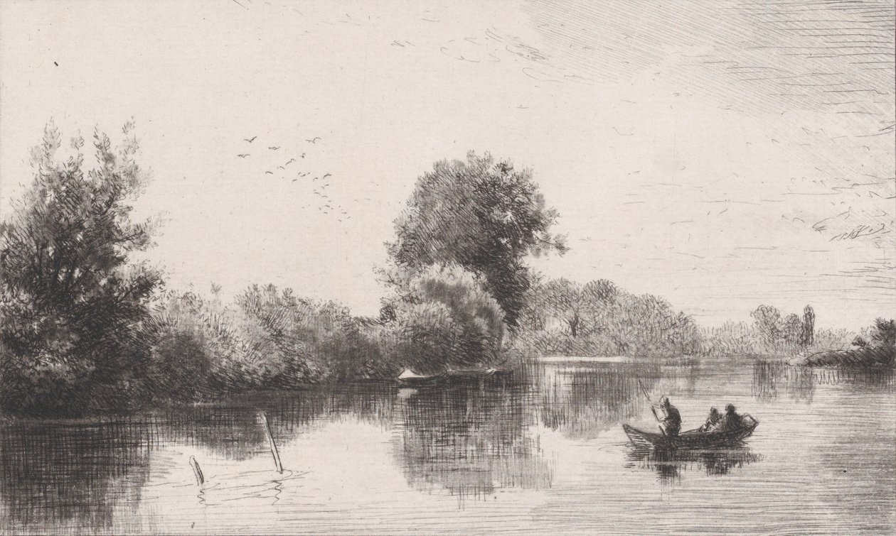 Bordes del Marne de Charles Emile Jacque