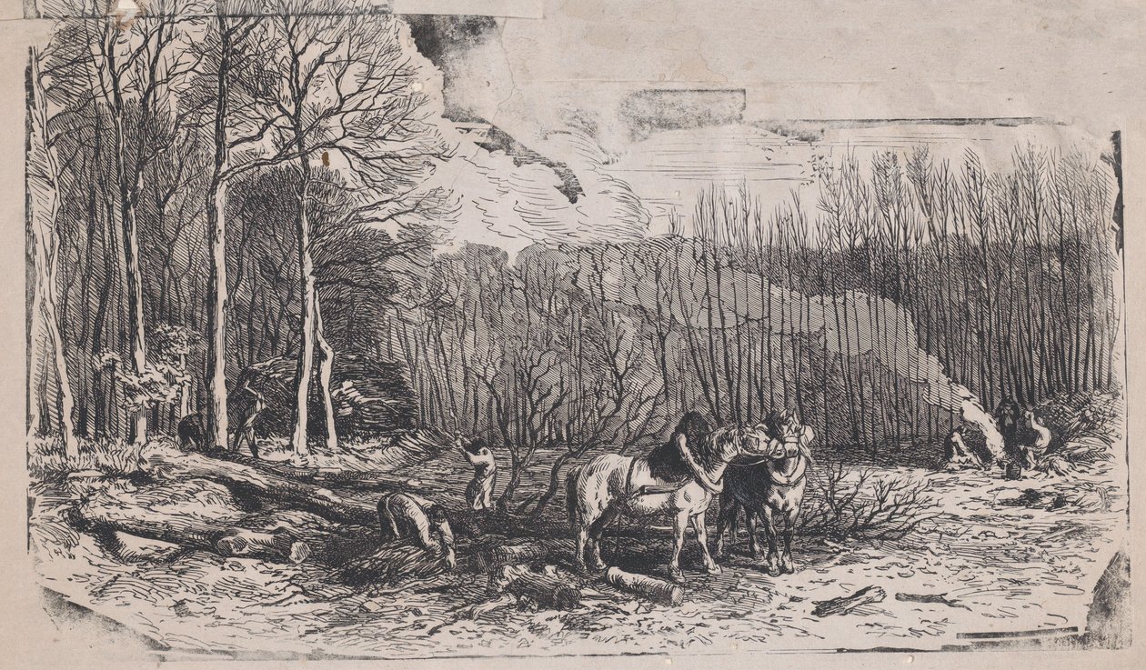 Febrero del Álbum de temas rústicos, 1859 de Charles Emile Jacque