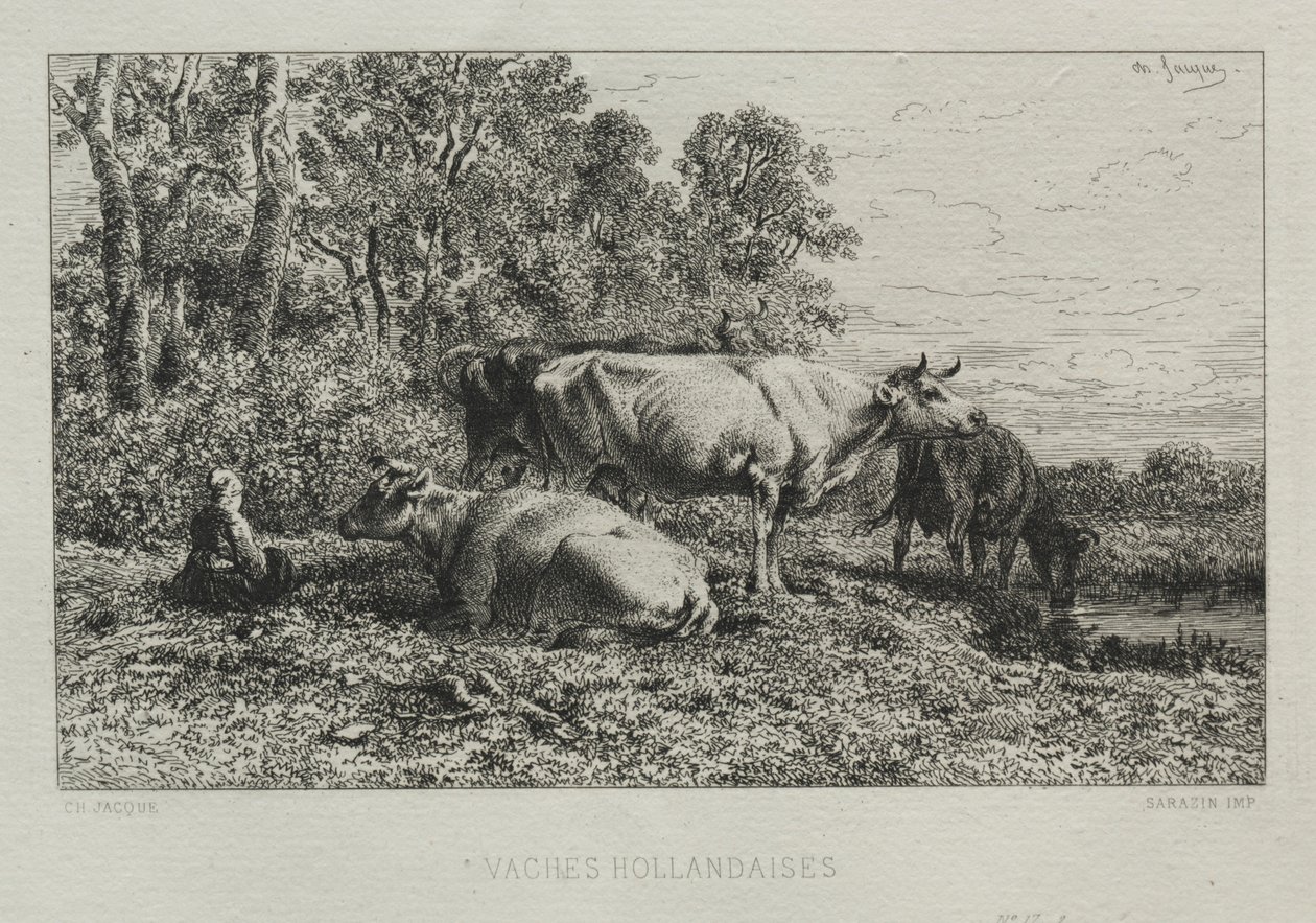 Vacas holandesas de Charles Emile Jacque