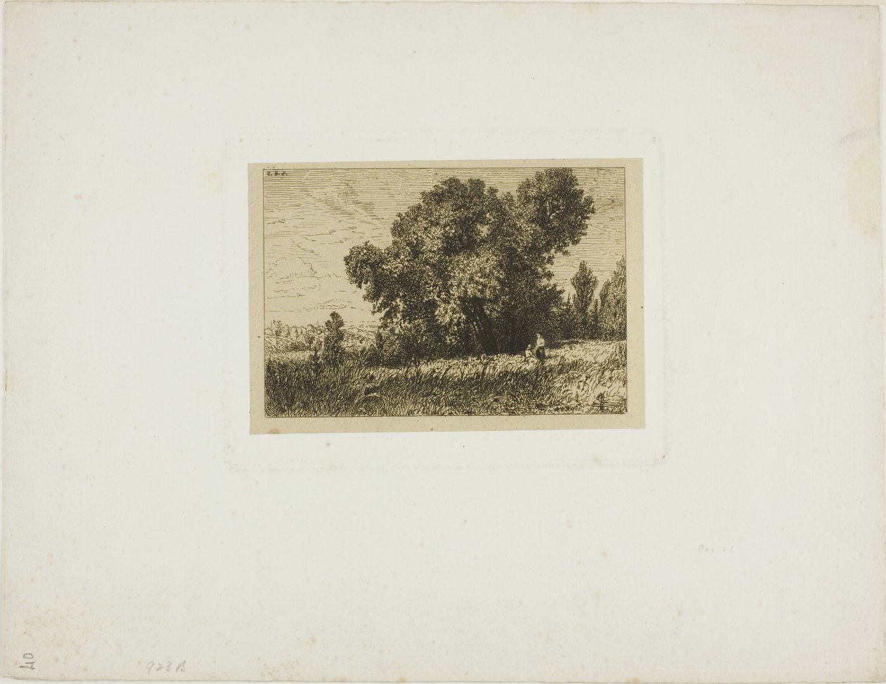 Paisaje de la isla de Aligre, con dos mujeres de Charles Emile Jacque