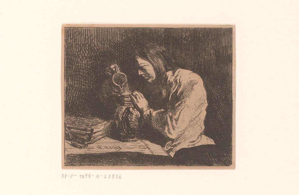 joven, con, lanzador de Charles Emile Jacque