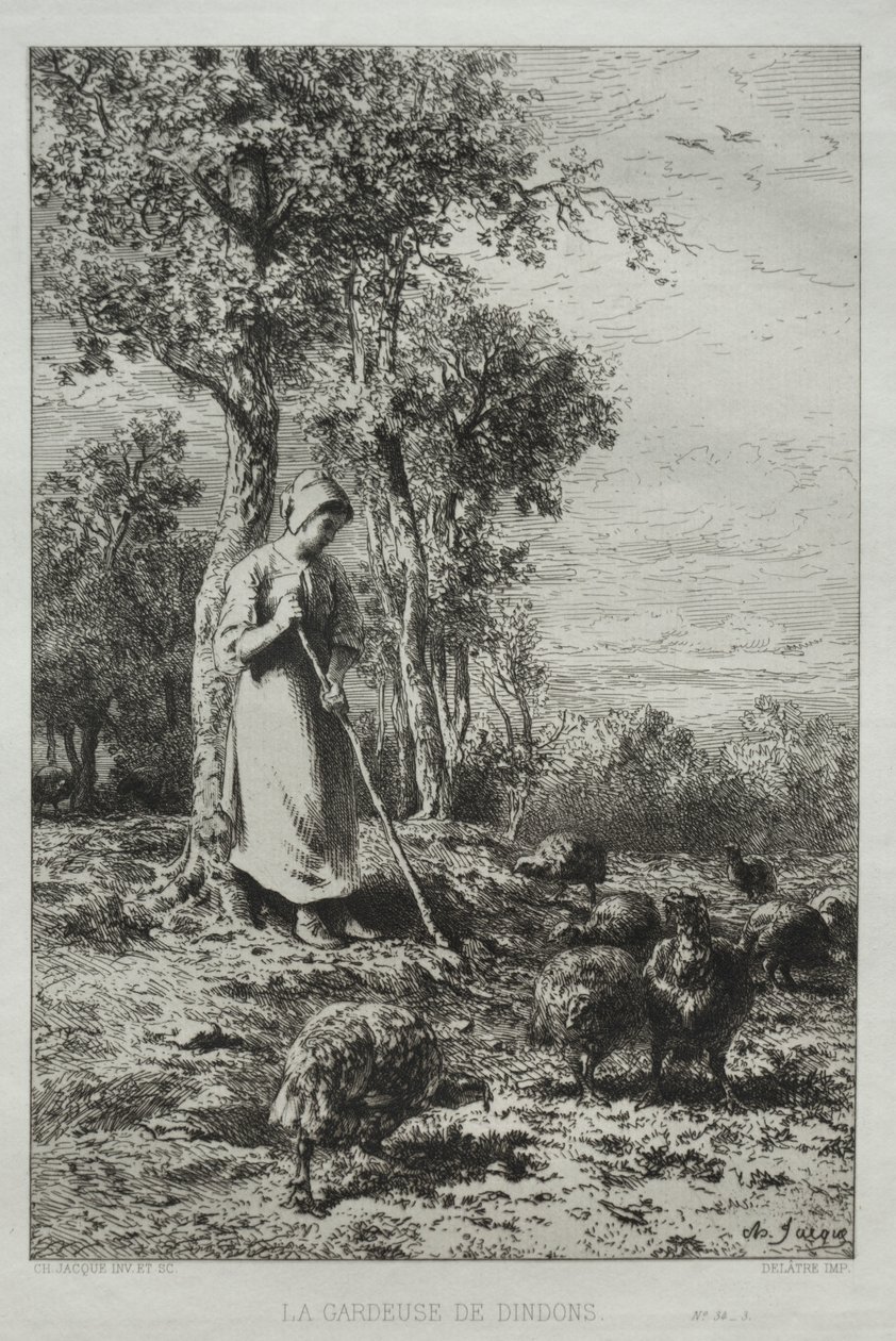 La Gardeuse de Dindons de Charles Emile Jacque