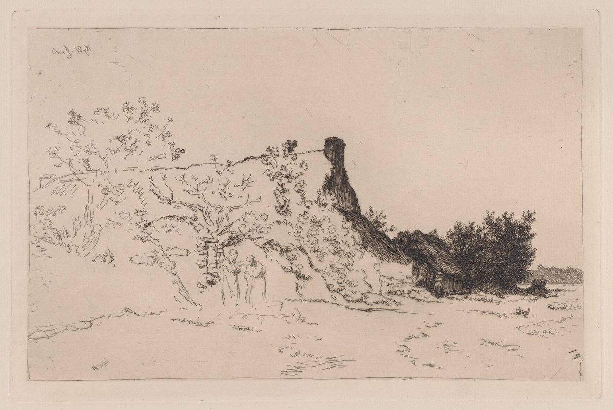 La Grande Chaumière Kercassier, 1875 de Charles Emile Jacque