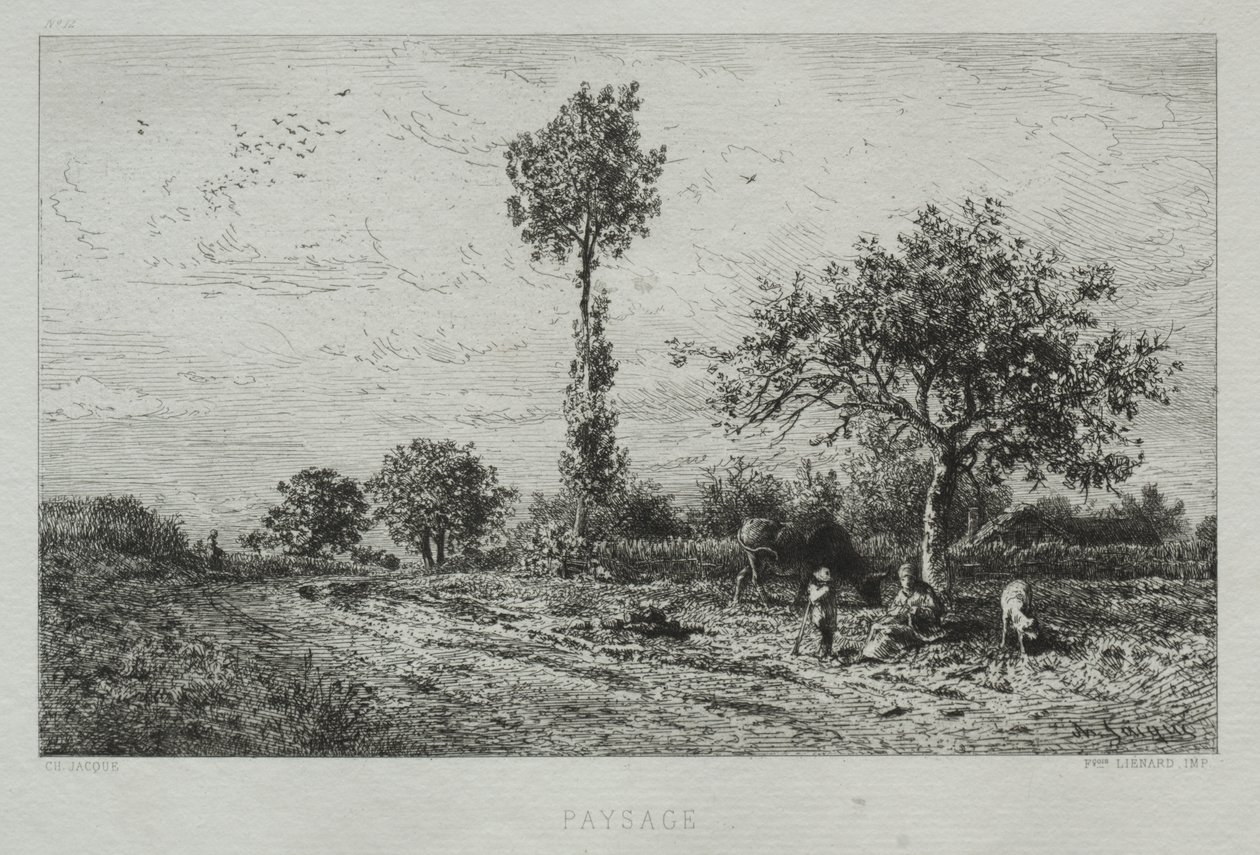 Paisaje de Charles Emile Jacque