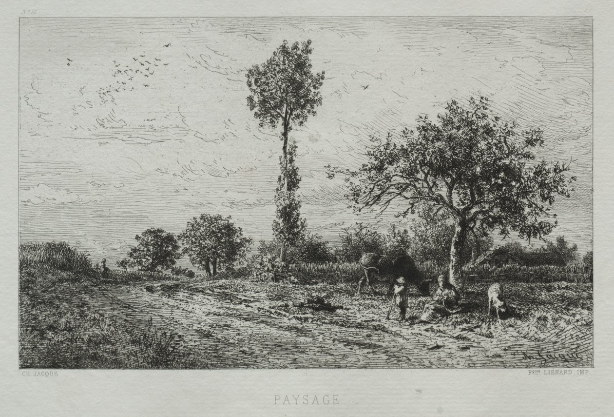 Paisaje de Charles Emile Jacque