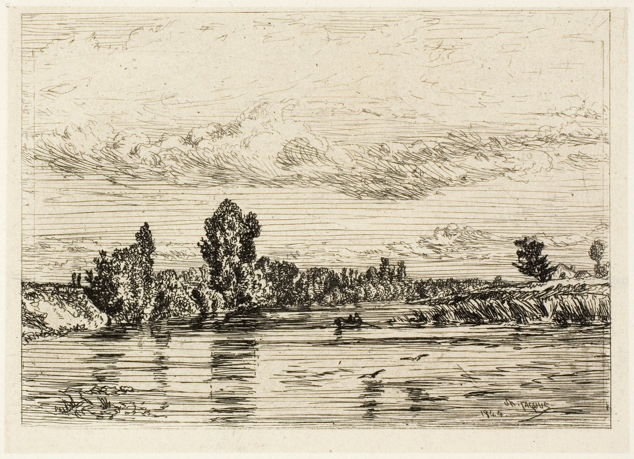 Paisaje cerca de Asnières de Charles Emile Jacque