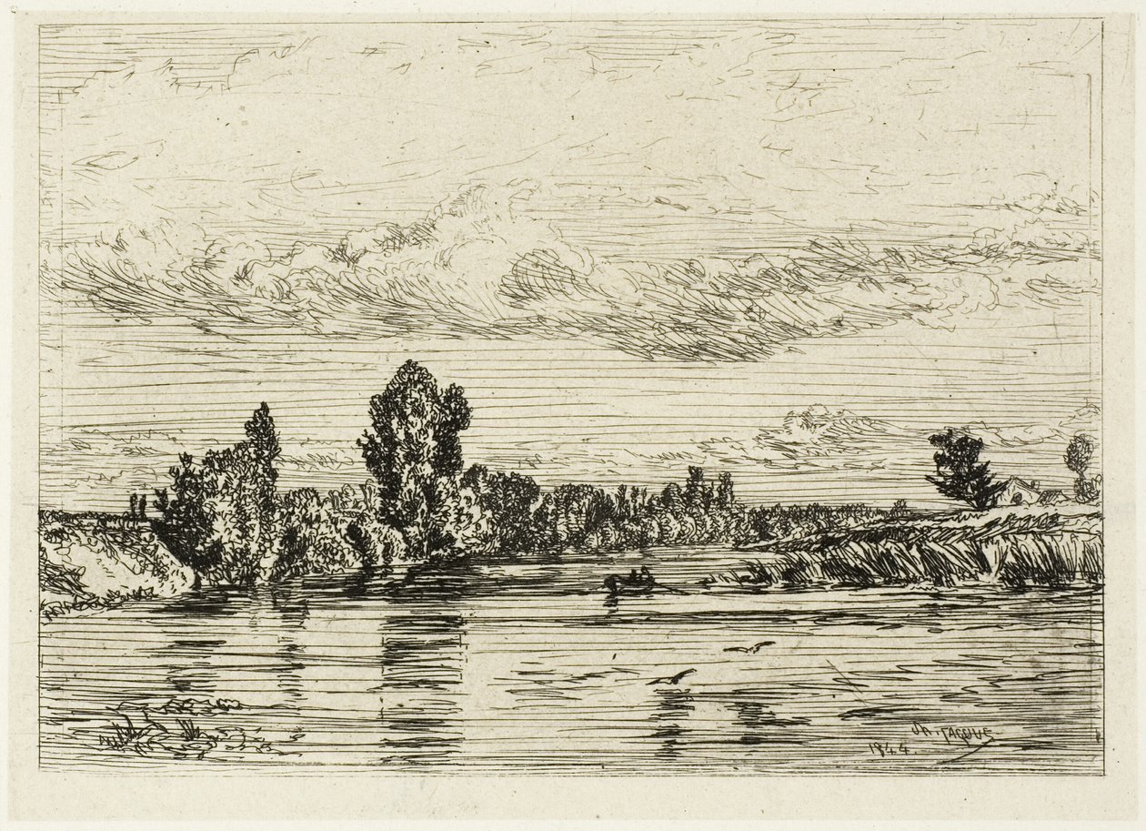 Paisaje cerca de Asnières de Charles Emile Jacque