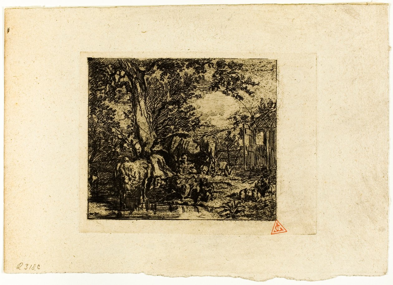 Paisaje con Animales de Charles Emile Jacque